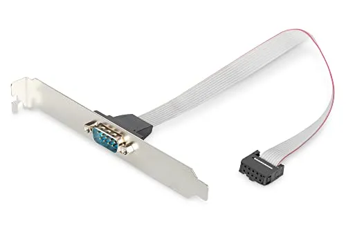 DIGITUS Seriell-Port Slotblech - Adapter-Kabel - IDC 10-Pin zu D-Sub 9 - Buchse zu Stecker - Flachband-Kabel