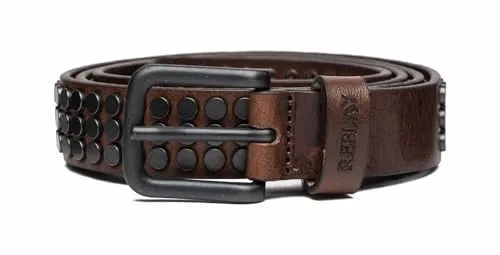 REPLAY Unisex AX2258.000.A3007 Gürtel - 127 Faded Black Brown, 80 - Herren-Gürtel aus hochwertigem Leder, stilvoll und vielseitig kombinierbar für jeden Anlass.