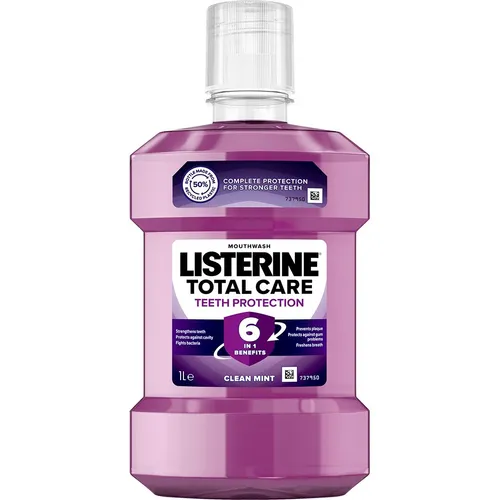 Listerine Total Care Teeth Protection Mundwasser 6 in 1 1000 ml - Mundwasser für vollständigen Zahnschutz, bekämpft Zahnbelag, stärkt den Zahnschmelz und sorgt für frischen Atem – ideal für eine umfassende Mundhygiene.