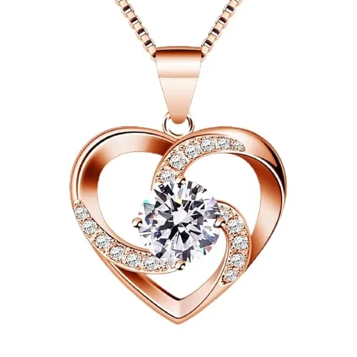B.Catcher Halskette Damen, Silber 925 Herzkette, Herz änhänger Silber Kette Damen, Muttertag Geburtstag Valentinstag Weihnachten Schmuck Geschenke Frauen Ehefrau, Mutter, Freundin, Tochter, 45 cm (02)