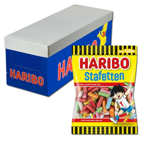  Haribo Stafetten, Lakritz, 24 Beutel je 160g 7,80€/1kg