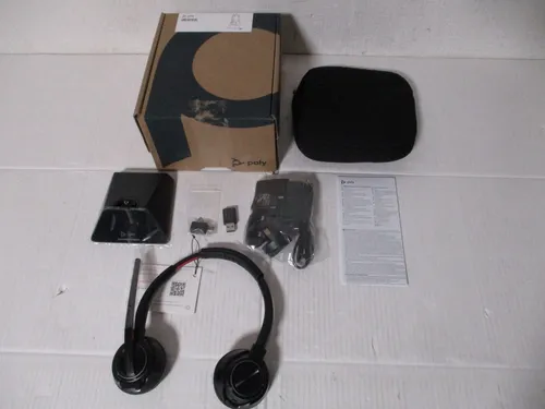 Poly Savi 8220 Headset - Kabelloses DECT/Bluetooth On-Ear Headset, ideal für professionelle Nutzung mit Zoom-Zertifizierung und USB-A Adapter für maximale Flexibilität.