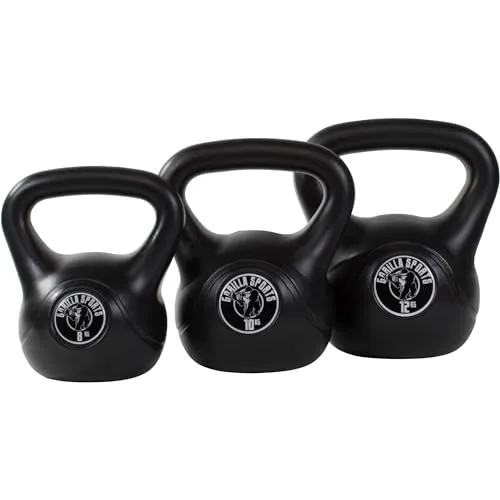 GORILLA SPORTS® Kettlebell - 2kg bis 30kg - Kettlebells aus hochwertigem Kunststoff für ein abwechslungreiches Training. Ideal für Übungen wie Kniebeugen und Schwünge, schonen den Boden und sind langlebig für den Innen- und Außeneinsatz.