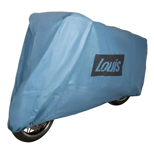 Louis Abdeck-Haube Sky Evo blau - Abdeckhaube für Motorräder, atmungsaktiv und schützend, mit 3-lagigem Gewebe für optimalen Schutz und Werterhalt – ideal für Innen- und Außeneinsatz.