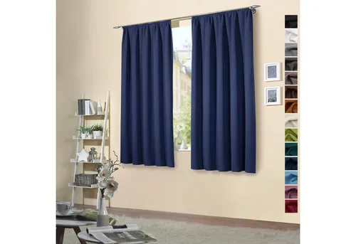heimtexland Verdunkelungsvorhang Dunkelblau - Thermovorhang mit blickdichtem Verdunklungsstoff, bietet optimalen Sonnenschutz, Kälteisolierung und Schalldämmung für ein angenehmes Raumklima.