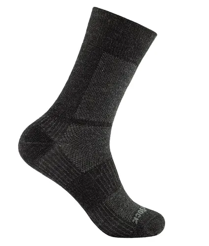 Wrightsock Wandersocke Crew Merino Coolmesh II (dünn, Merinowolle) grau/schwarz - 1 Paar, Größe: 45,5-49