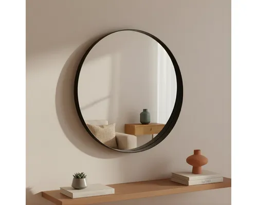 EDAXO Runder Wandspiegel SVEA, Ø 50 cm mit Splitterschutz von SCENA LIVING