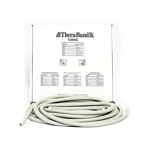 THERABAND Fitnessband Tubing 7,5m - Super Starker Widerstand - Widerstandsbänder für professionelles Training, 4,6 kg Widerstand bei 100% Dehnung, hautfreundlich und individuell zuschneidbar.