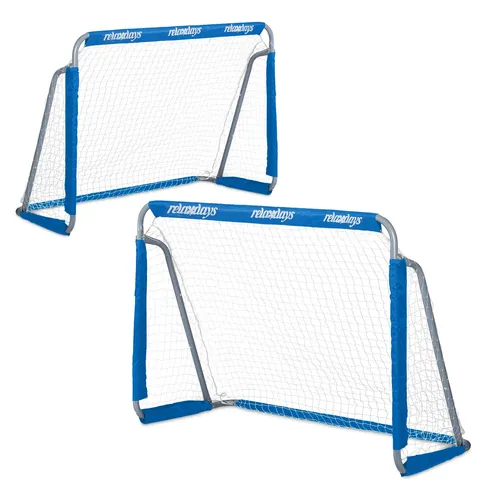 Fußballtor Trainingsgoal stabil blau für Kinder von Relaxdays