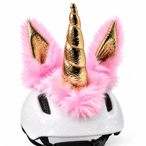 bomal Einhorn Helmohren Rosa – Skihelm & Fahrradhelm Zubehör für Kinder | Einhorn Helm Accessoire für Erwachsene & Kinder – für Skihelm, Fahrradhelm, Rollerhelm & Skatehelm