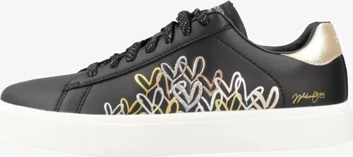 SKECHERS Uno Eden LX Damen Sneaker schwarz 36 - Stylische Sneaker aus der Zusammenarbeit mit Künstler James Goldcrown, featuring das ikonische Lovewall-Herzdesign und eine gepolsterte Innensohle mit Skechers Air-Cooled Memory Foam® für optimalen Komfort.