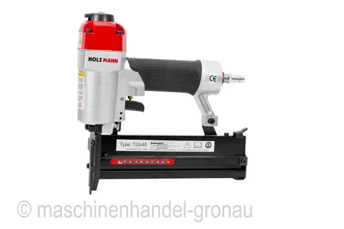 Holzmann Druckluftnagler T50/40 - Pneumatischer Tacker für präzises Arbeiten, ideal für Holz- und Möbelbau, ohne Akkus und Batterien.