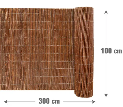 urfence Deine Oase: 100x300 Balkon Sichtschutz Gartenzaun Weidenzaun - Dekorative Zäune für Balkon und Garten: Wetterfester Weidenzaun für Blickschutz und Sonnenschutz, ideal für entspannte Momente im Freien.