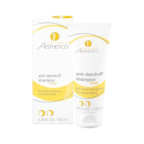 AESTHETICO anti-dandruff shampoo 100 ml - Starkes Anti-Schuppenshampoo mit Selen & Teebaumöl, kurartige Anwendung gegen hartnäckige Schuppen, beruhigt irritierte Kopfhaut, geeignet bei Schuppenflechte