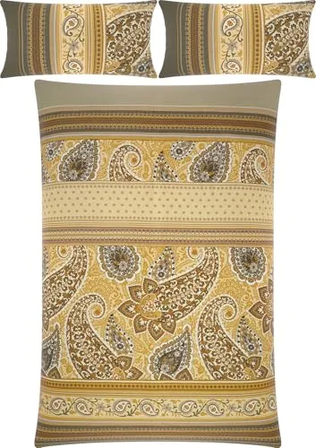 Erwin Müller Bettwäsche Mako-Satin beige Größe 1x 200x220 cm + 2X 40x80 cm