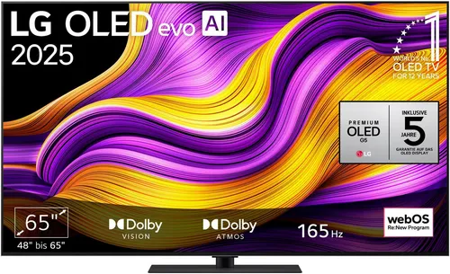 LG OLED65G59LS 65 Zoll 4K OLED TV - Fernseher mit Gallery Design für lückenlose Wandmontage und Brightness Booster Ultimate für brillante Bilder, perfektes Schwarz und satte Farben. Ideal für ein kinogleiches Erlebnis.