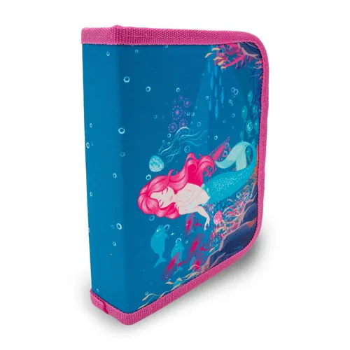 itenga Schüler-Etui Mäppchen Meerjungfrau 28 teilig 1-Zipper