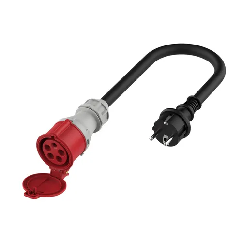 Platinet EV_A22C35S CEE-Adapterkabel 16A blau zu 32A rot, 20 cm - Kompaktes 20 cm EV-Adapterkabel für den einfachen Anschluss von CEE 16A blau auf CEE 32A rot. Ideal für Reisen, Camping und flexible Ladeoptionen, bis 3,6 kW einphasig.