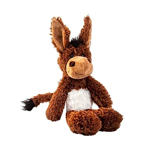 Geschenkestadl Esel 50 cm Braun Kuscheltier mit Langen Armen und Beinen Plüschtier