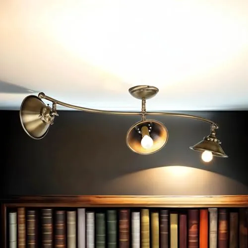 Vintage Deckenstrahler aus Messing in Bronze Antik – 3-flammig, 83 cm - Elegante Deckenleuchte aus echtem Messing, perfekt für Esstisch oder Wohnzimmer. Handgefertigt in Italien, mit einzigartigem Design und hochwertiger Oberflächenveredelung. Ideal für stilvolle Akzente!