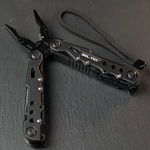MILTEC Multifunktionswerkzeug | 15 wichtige Werkzeuge, Edelstahl-Klappzange, multifunktional, Flaschenöffner, Schraubendreher, ideal für Camping, Reparatur