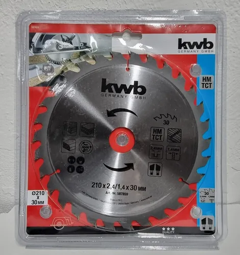 KWB Kreissägeblatt Ø 210 x 30 x 2,4 / 1,4 mm (30 HM Zähne) grob für Holz