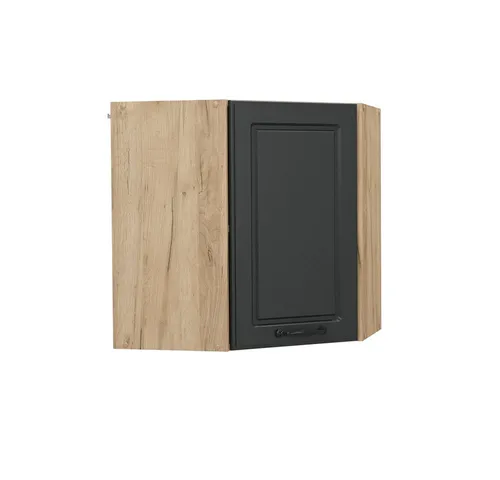 Vicco Eckhängeschrank R-Line, Anthrazit Landhaus / Goldkraft Eiche, 57 cm - Hängeschrank für optimale Raumausnutzung in der Küche, bietet zusätzlichen Stauraum und ist in verschiedenen Konfigurationen erweiterbar.