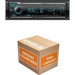 Kenwood KMM BT508DAB Autoradio Einbaupaket für Mercedes C-Klasse W203