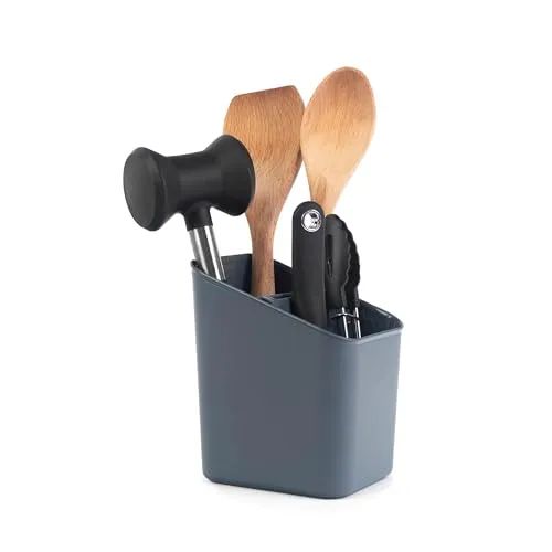 KADAX Abtropfständer für Besteck, Abtropfkorb für Küche, Besteckkorb, Abflusshalter, Besteck-Organizer, Ständer zum Abtropfen von Besteck, Abflussbox (Dunkelgrau)