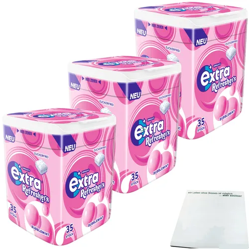 Wrigleys Extra Refreshers Bubblemint Kaugummi 3er Pack 3x35 Stck. Dose usy Block