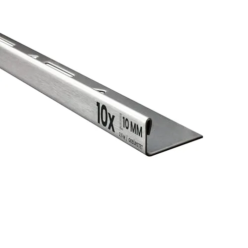 Edelstahl L-Profil 10x Fliesenschiene 250cm - Zier- & Stuckleisten aus hochwertigem V2A Edelstahl, pflegeleicht und langlebig. Ideal als Kantenschutz und zur optischen Aufwertung von Fliesenübergängen in Wohn- und Arbeitsbereichen.