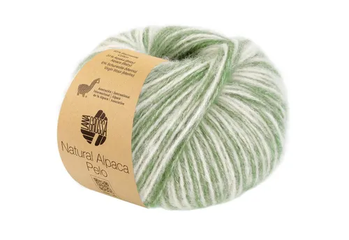 LANA GROSSA NATURAL ALPACA PELO Häkelwolle, 125 m (flauschige Netzgarnstruktur aus Baumwolle gefüllt mit Alpakafasern), 50 g