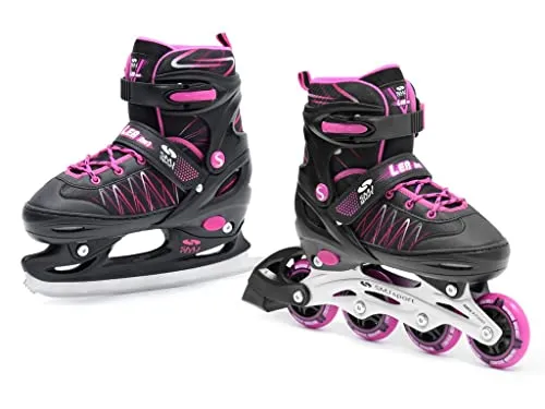 SMJ Sport Kinder Mädchen 2IN1 Inlineskates Schlittschuhe von SMJ sport