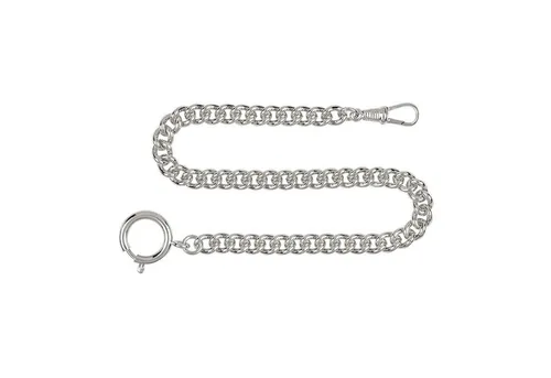 Hermann Jäckle Taschenuhrenkette 3011CH – Vernickelt und Poliert - Taschenuhrenkette aus hochwertigem vernickeltem Messing, ideal für Uhrenliebhaber, die klassisches Design und Langlebigkeit schätzen. Made in Germany, 30 cm lang.