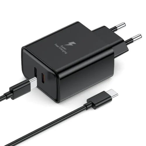 55W USB C Ladegerät Schnellladegerät für Samsung Galaxy S26 S25 S24 S23 S22 S21 Plus/FE/Ultra/ S20Plus, Z Fold 7/6, Z Flip 7/6, Note20, A56 A55, Tablet Netzteil USB C (1 Stück – 55 W Schwarz)