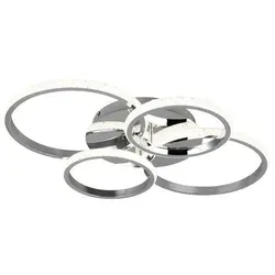 Reality Leuchten LED Deckenleuchte CIRES - Moderne LED Deckenlampe mit 4 schwenkbaren Ringen, 3400 Lumen und Dimmfunktion für individuelle Lichtgestaltung in jedem Raum.