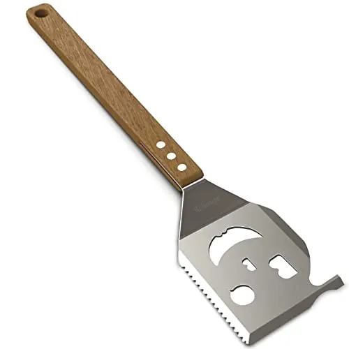 Grillzubehör, 7 in 1 Grillspachtel, HolzgriffGrillspatel, Grillspatel Zum Grillen im Freien, Geschenke für Papa, Lustige Geschenke für Männer, Grill Geschenke für Männer.