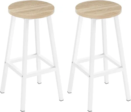 Klihome Barhocker Set (2 St) in Beige mit Fußstütze