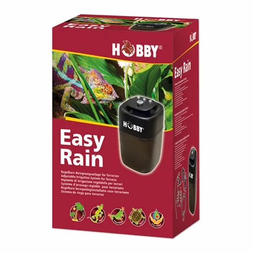 Hobby Easy Rain Beregnungsanlage mit 9 L Wasserbehälter - Luftbefeuchter für Terrarien, sorgt zuverlässig für optimale Feuchtigkeit mit feiner Sprühnebel-Technologie und großem 9-Liter-Wasserreservoir.