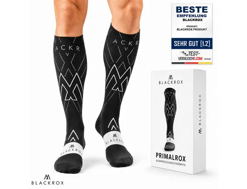 BLACKROX Kompressionsstrümpfe PRIMALROX – Vergleichssieger 2024 - Sportsocken in Größen S-XL für Damen und Herren, bieten optimale Unterstützung und fördern die Durchblutung während sportlicher Aktivitäten.