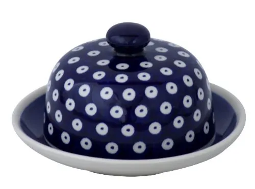 Bunzlauer Käseglocke S/Butterglocke Ø 14,0 cm in blau von Bunzlauer Keramik