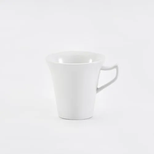 Van Well Porzellan-Espressotasse Harmony I Weiße Espresso-Tasse aus Porzellan I 100 ml Fassungsvolumen I Mikrowellen- & Spülmaschinengeeignet