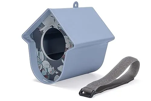 Singing Friend Evie, Vogelfutterhalter, Kunststoff, blau-grau, 15x13x17 cm