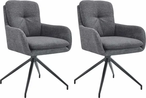 CLP 2er Set Esszimmerstuhl Pickett in silber von CLP