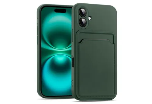 CoolGadget Handyhülle Card Case Handy Tasche für Apple iPhone 16 Plus 6,7 Zoll, Silikon Schutzhülle mit Kartenfach für iPhone 16 Plus Hülle
