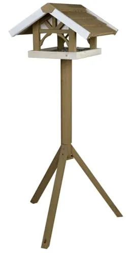 Trixie natura Futterhaus mit Ständer 55802 - Futterstationen für Wildvögel, wetterfest und einfach zu montieren – ideal für die Vogelfütterung im Garten.