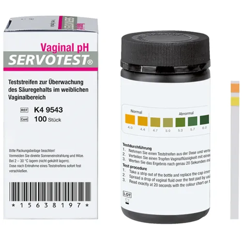 Produktbild SERVOTEST Vaginal pH Teststreifen Indikatorstreifen präzise Messung Farbskala
