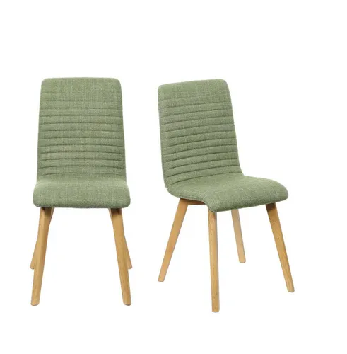 OTTO home 4-Fußstuhl Arosa Esszimmerstuhl, Polsterstuhl, Küchenstuhl, Speisestuhl, Essstuhl (Set, 2 St), 2er-Set, Beine aus Massivholz Eiche oder Buche, mit gestepptem Stoff