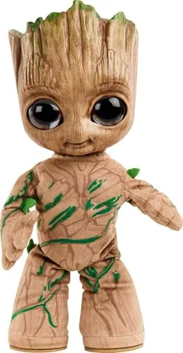 Mattel Marvel HJM23 I am Groot - Tanzendes Plüschtier, interaktiv mit Licht und Klängen für kreatives Spielen und Knuddeln