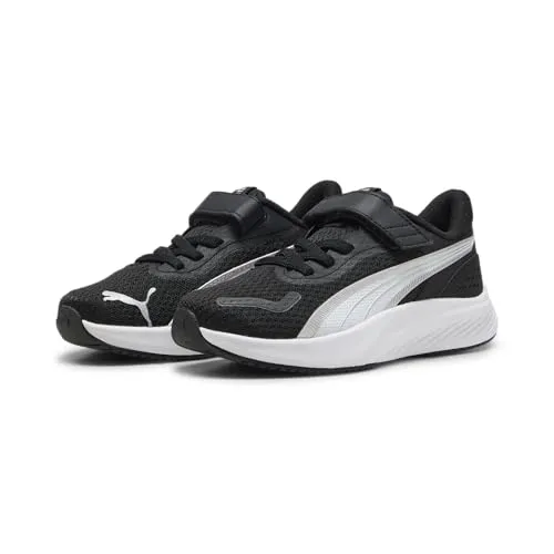 Puma Pounce Lite Ac+ Ps Sportschuhe Schwarz EU 35 für Jungen - Sonstige Sportschuhe mit atmungsaktivem Mesh-Obermaterial und PUMALITE Komfort. Ideal für kleine Abenteurer dank elastischer Schnürsenkel und Klettverschluss!